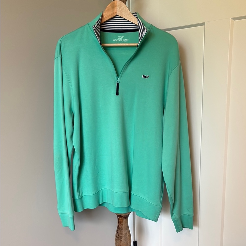 Vineyard Vines Green Quarter-Zip Sweater, M